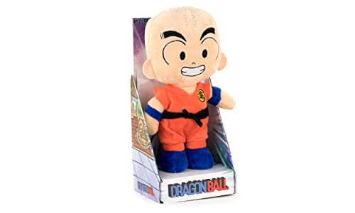 Peluche de los Personajes de Dragon Ball 28cm - Goku, Muten Roshi, Krilin, Puar - Calidad Super Soft (28cm con Display, Krilin)