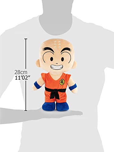 Peluche de los Personajes de Dragon Ball 28cm - Goku, Muten Roshi, Krilin, Puar - Calidad Super Soft (28cm con Display, Krilin)