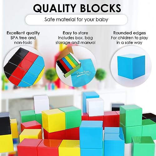 PERNA HOME Cubos Magnéticos para Niños, Juego Imanes Bloques de Construcción Magnéticos Educativo, Puzzle Magnético Magnetic Blocks