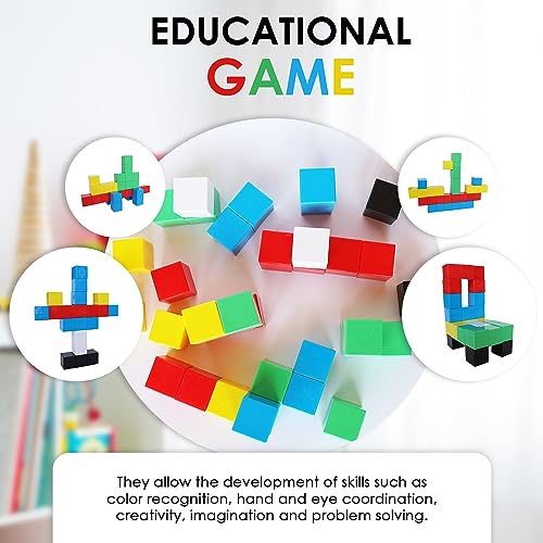 PERNA HOME Cubos Magnéticos para Niños, Juego Imanes Bloques de Construcción Magnéticos Educativo, Puzzle Magnético Magnetic Blocks