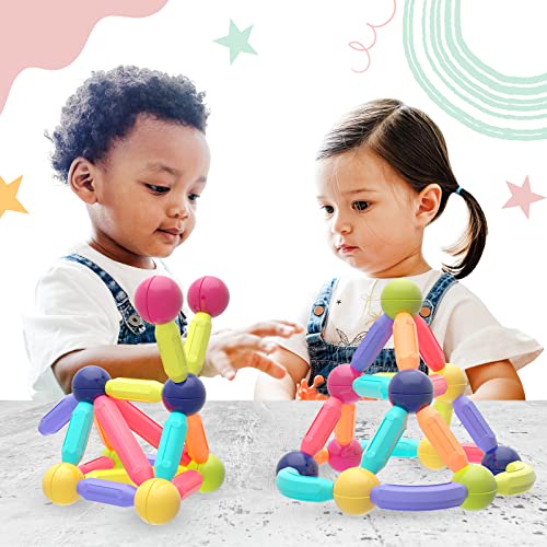 PERNA HOME Juego Imanes para Construcciones Magneticas Niños, Escuadras Magneticas, Juego de Imanes para Niños Magnetic Blocks Juego Educativo (88 Piezas Magnéticas)