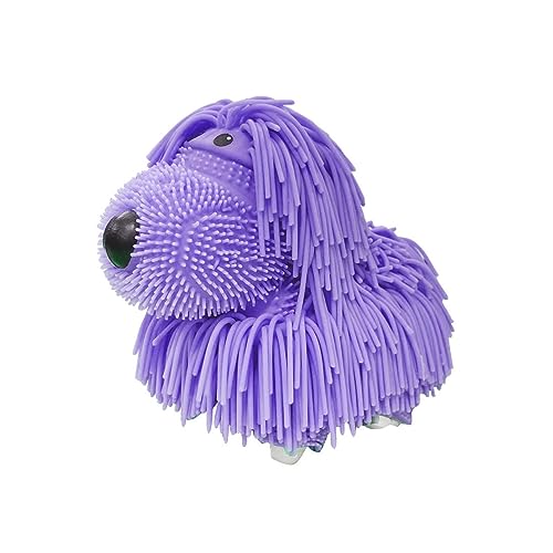 ??????? ?????? ??????. Mascota de Silicona que se Estira Camina y Ladra para niños. Perrito con Pelo tipo Fideos de Colores Interactivo, Suaves Antiestrés. Pilas no Incluidas