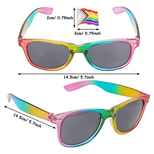 PHOGARY Juego de Capa de Bandera del Orgullo Gay LGBTQ de 6 Piezas, Que Incluye Bandera, Diadema de Arco Iris, Pulseras, Gafas de Sol, Pulsera para Festivales del Orgullo Gay, Desfile del Orgullo