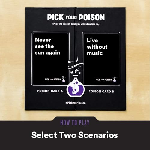 PICK YOUR POISON Expansión del juego de cartas: el juego de fiesta "What Would You Rather Do?" para todas las edades - Edición familiar