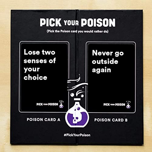 Pick Your Poison Juego de cartas: The What Would You Rather Do? Juego de fiesta para todas las edades, edición familiar + juego de expansión