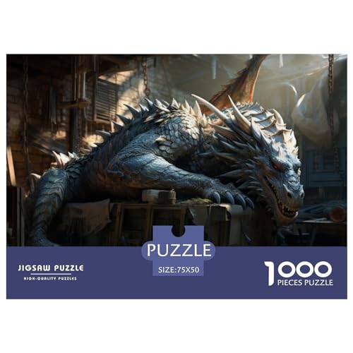 Picture Customization1000 Piezas Adultos, Rompecabezas para Resting Dragon Puzzle Juego De Habilidad para Toda La Familia, Rompecabezas para Difícil Y Desafiante Arte 1000pcs (75x50cm)