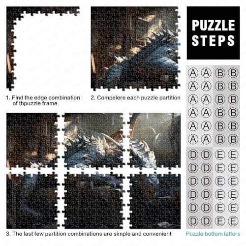 Picture Customization1000 Piezas Adultos, Rompecabezas para Resting Dragon Puzzle Juego De Habilidad para Toda La Familia, Rompecabezas para Difícil Y Desafiante Arte 1000pcs (75x50cm)