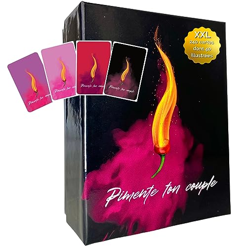 Pimente Ton Couple – Juego de 240 cartas fabricadas en Francia – 40 cartas ilustradas – Juego de mesa para adultos – Idea de regalo original para mujer, hombre, pareja – Navidad