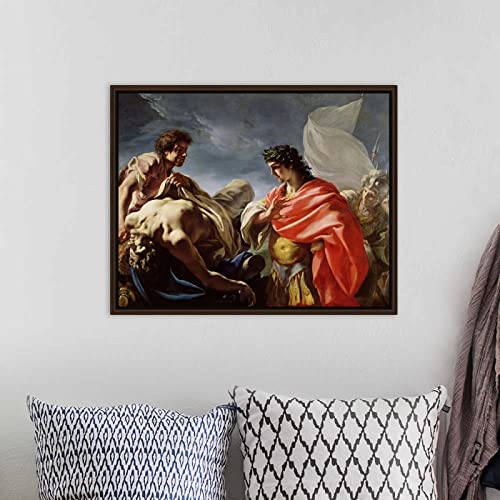 Pintar por Numeros Adultos, DIY Pintura por números con Pinceles y Pinturas- arte de pared, decoración del hogar — Aquiles contemplando el cuerpo de Patroclo, por Giovanni Pellegrini