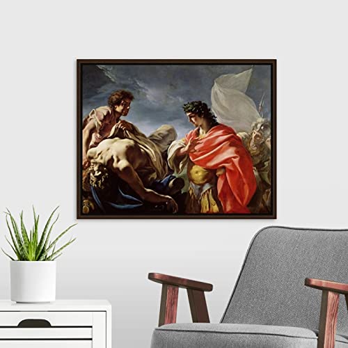 Pintar por Numeros Adultos, DIY Pintura por números con Pinceles y Pinturas- arte de pared, decoración del hogar — Aquiles contemplando el cuerpo de Patroclo, por Giovanni Pellegrini