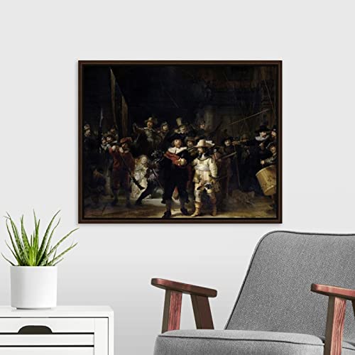 Pintar por Numeros Adultos, Kit de Pintura al óleo de Lienzo DIY para Niños con Pinceles, Pigmento Acrílico,Conjunto Completo de Pinturas para el Hogar — La guardia de la noche, por Rembrandt Van Rijn