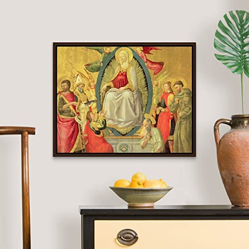 Pintar por Numeros Adultos, Kit de Pintura al óleo de Lienzo DIY para Niños con Pinceles, Pigmento Acrílico,Decoraciones para el Hogar — Ascensión de la Virgen, por Neri di Bicci