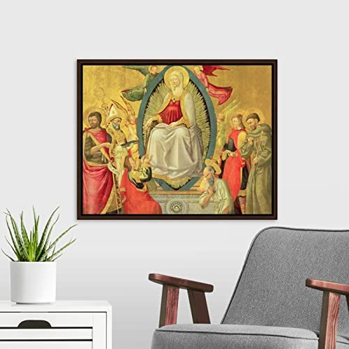 Pintar por Numeros Adultos, Kit de Pintura al óleo de Lienzo DIY para Niños con Pinceles, Pigmento Acrílico,Decoraciones para el Hogar — Ascensión de la Virgen, por Neri di Bicci