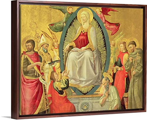 Pintar por Numeros Adultos, Kit de Pintura al óleo de Lienzo DIY para Niños con Pinceles, Pigmento Acrílico,Decoraciones para el Hogar — Ascensión de la Virgen, por Neri di Bicci