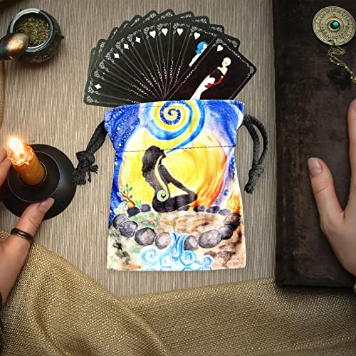 Pisamhid 3 Pcs Cartas Tarot - Estuche para Cartas Tarot | Almacenamiento Cartas Tarot la Madre Tierra con cordón, Bolsas Almacenamiento, Bolsas joyería