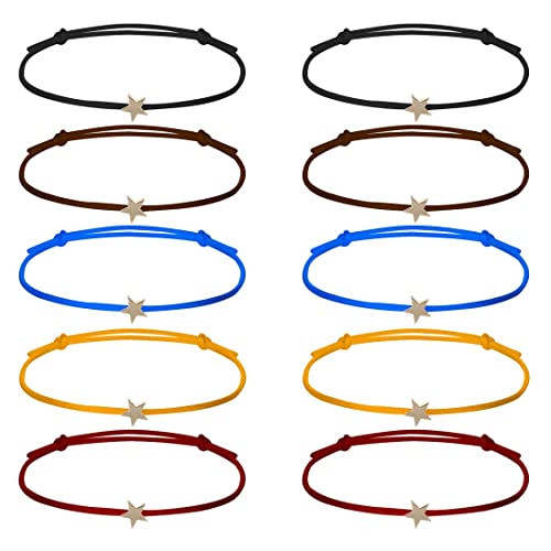 PLABBDPL Pulseras de Mujer,10 Pulseras de Almas Gemelas,Pulseras de Amistad,Pulseras en Forma de Estrella,Pulseras Ajustable para Mujeres y Chicas,Amigas,etc.