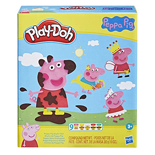 Play-Doh - Camión de Helados de Peppa Pig - Figuras de Peppa y George y 5 Botes (F3597) & Juego de diseño Peppa Pig 9 Botes de plastilina no tóxica, 11 Accesorios