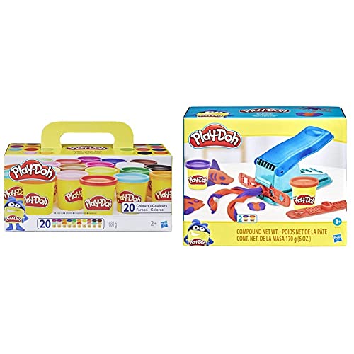 Play-Doh Pack 20 Botes (Hasbro A7924EUD) + Fábrica Loca (Hasbro B5554EU5)