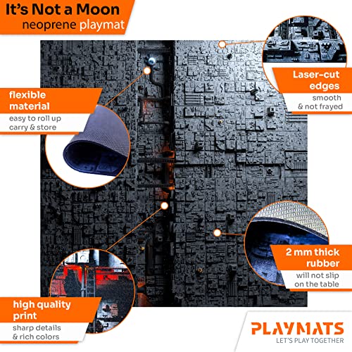 PLAYMATS- Battlestar Galactica Battlemat, playmat, Rubber Mat, Color It's Not a Moon, 36" x 36" x 91,5 cm (A033-R-bg)