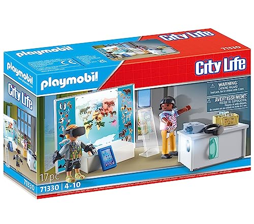 PLAYMOBIL City Life 71330 Aula Virtual, proyector en Funcionamiento, Tableta y Gafas VR para Juegos de rol creativos, Juguetes para niños a Partir de 4 años