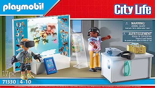 PLAYMOBIL City Life 71330 Aula Virtual, proyector en Funcionamiento, Tableta y Gafas VR para Juegos de rol creativos, Juguetes para niños a Partir de 4 años