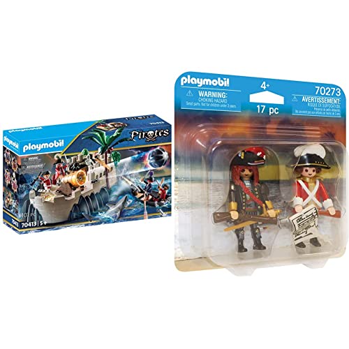 PLAYMOBIL Pirates - Bastión, a Partir de 5 Años, 70413 & Pirata y Soldado