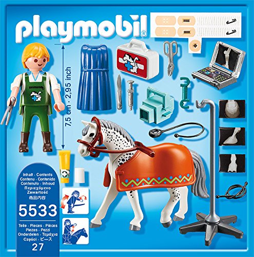 Playmobil Veterinaria - City Life Caballo con Técnico de Rayos X Juguetes y Juegos (Playmobil 5533)