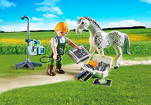 Playmobil Veterinaria - City Life Caballo con Técnico de Rayos X Juguetes y Juegos (Playmobil 5533)