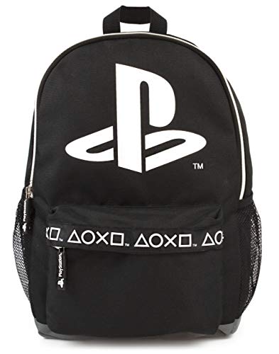 Playstation Sony Logo Black Gamer Mochila | 16 Bolsa elegante para entusiastas de los videojuegos | Mejora tu estilo con el icónico diseño Múltiples compartimentos | Material duradero