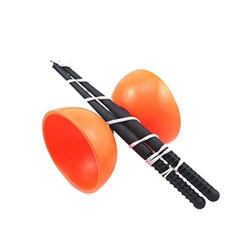 PLAYZOCO Diábolo para Malabares, Diábolo malabarismo, Juguete diábolo, Diábolo acrobático, Palos de plástico 28 cm, Medidas diábolo 15 cm x 11.5 cm diámetro, Apto para niños y Adultos, Color Naranja