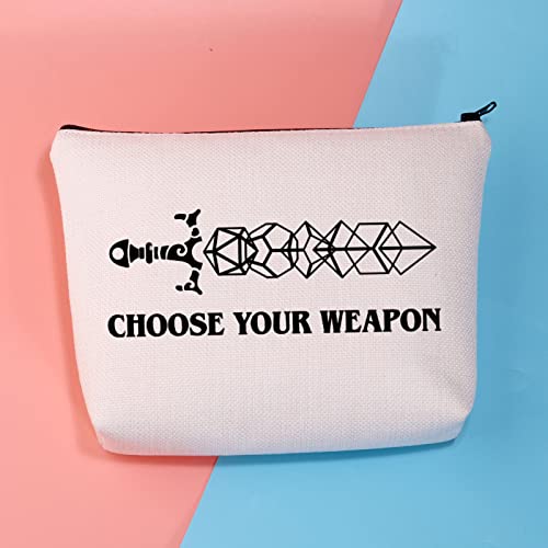 PLITI Elija su arma D&D Gamer Bolsa de maquillaje Dragons D20 RPG Regalo de juego de mazmorras de mesa Juego de rol Regalo de jugador, Elige tu Diceu