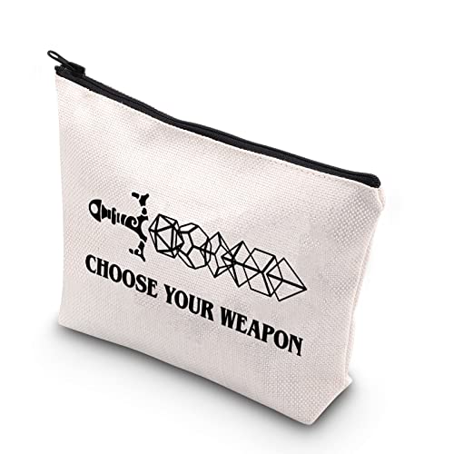 PLITI Elija su arma D&D Gamer Bolsa de maquillaje Dragons D20 RPG Regalo de juego de mazmorras de mesa Juego de rol Regalo de jugador, Elige tu Diceu