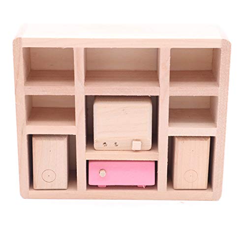 POFET Niños Sala de Estar de Madera Casa de muñecas Muebles en Miniatura Sofá Gabinete Juego de Juguetes Muñeca Familia Juegos de imaginación Accesorios