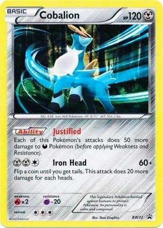 Pokemon Cobalion - BW72 - Destrozado Holo Promo Pokemon Negro & Blanco Promos