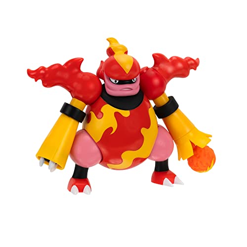 Pokemon Figura de Batalla Magmortar de 4.5 Pulgadas con cañón de Bola de Fuego, Multicolor (JAZWARES PKW0169)