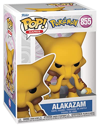 Pokemon - Figura de vinilo Alakazam Pop! (envuelta con funda protectora compatible con Pop Box)