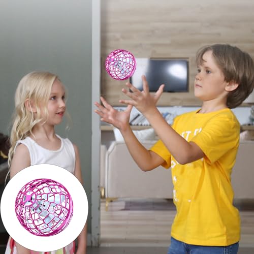 Popubear Flying Orb Ball Toy Float Ball Controlado a Mano Mini Drone Magic Spinning Ball Esfera OVNI giratoria de 360 ​​​​Grados Control Remoto Boomerang Ball Toys Rosado