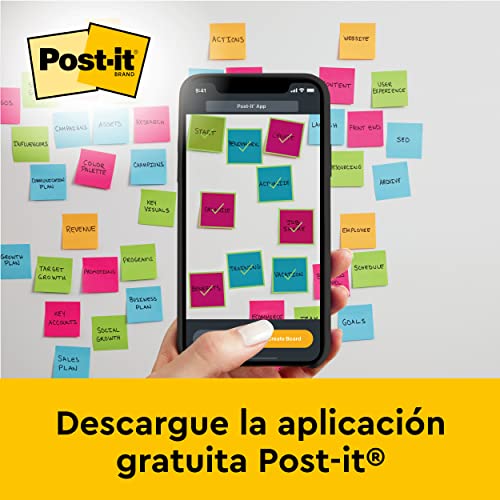 Post-It Notas para Reuniones Super Sticky, 6 Blocs de Notas, 30 Hojas por Bloc, 635x762 mm, Color Blanco, Para Compartir Ideas y Presentar Visualmente