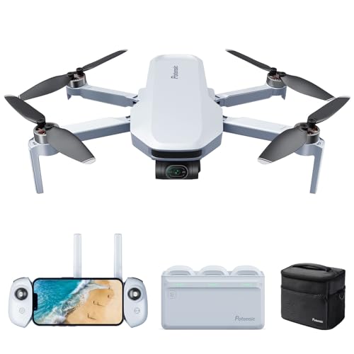 Potensic ATOM Combo 4K GPS Drone, Gimbal en 3 Ejes, 6KM Transmisión <249g, 3 Baterías & Estación de Carga, 32 Mins cada Batería, Seguimiento Visual/QuickShots/RTH, FPV Dron para Adulto Principiante