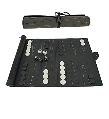 PrimoGames Juego de viaje Backgammon Traveller de viaje – Juego clásico como juego de mesa – Práctico y compacto también como regalo – Juego de dados Tavla para rodar