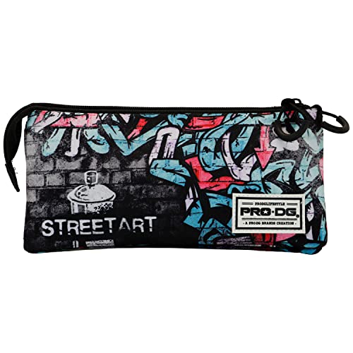 PRODG Street Art-Estuche Portatodo Triple FAN, Multicolor, 23 x 11 cm