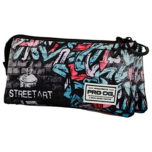 PRODG Street Art-Estuche Portatodo Triple FAN, Multicolor, 23 x 11 cm