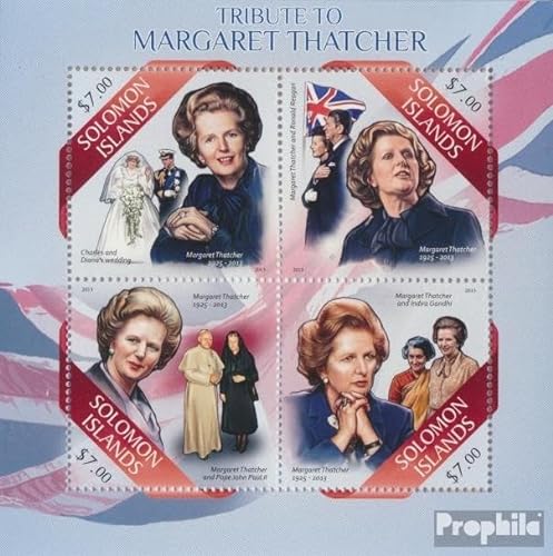 Prophila Collection Salomoninseln 2082-2085 Sheetlet (Completa. edición.) 2013 Margaret Thatcher (Sellos para los coleccionistas) Banderas/Escudos/Mapas