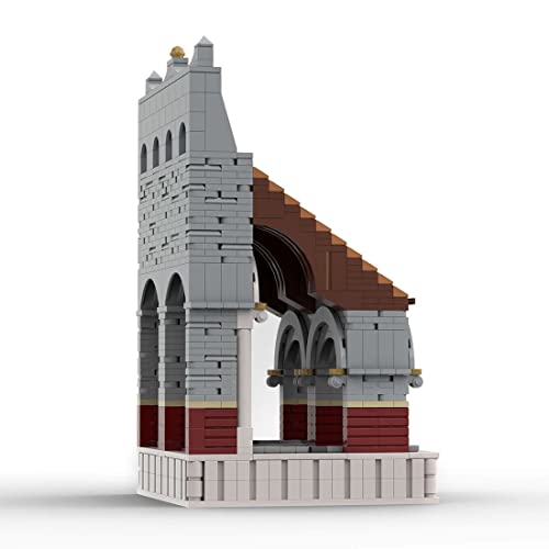 Purfresh Bloques de construcción de arquitectura romana medieval, 1360 piezas módulo arcad romano bloques de construcción modelo MOC regalo creativo para niños y adultos, bloques de sujeción