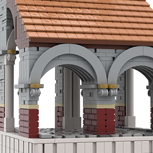 Purfresh Bloques de construcción de arquitectura romana medieval, 1360 piezas módulo arcad romano bloques de construcción modelo MOC regalo creativo para niños y adultos, bloques de sujeción