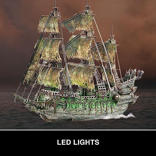 Puzzle 3D Barco Pirata Holandés Errante - Maquetas para Construir Adultos Y Niños | Maqueta Barco Puzzles 3D | Maquetas para Montar | 360 Piezas | 240 Min De Montaje