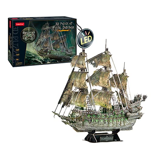 Puzzle 3D Barco Pirata Holandés Errante - Maquetas para Construir Adultos Y Niños | Maqueta Barco Puzzles 3D | Maquetas para Montar | 360 Piezas | 240 Min De Montaje