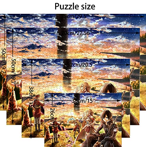 Puzzle Anime Sword Art Online, Puzzle 1000 Piezas para Adultos, Rompecabezas de Niños Juguetes de Juego Divertidos Casuales para Adolescentes Adultos para La Decoración de Familiares Y Amigos 70X50cm