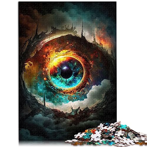 Puzzle de madera para adultos, 1000 piezas, ojo abstracto, juguetes antiestrés, 14,96 x 20,47 pulgadas