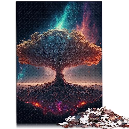Puzzle de madera para adultos y niños, 1000 piezas, árbol del mundo Yggdrasil, juego estimulante, 38x52 cm